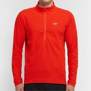 Arc'teryx Delta LT 1/4 Zip Polartec Men's Vibrant Red Orange Pullover Large